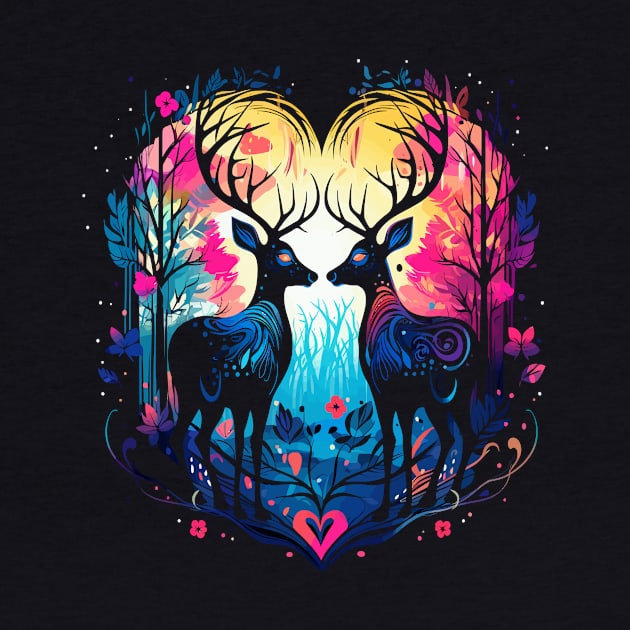 Deer Couple Valentine by JH Mart